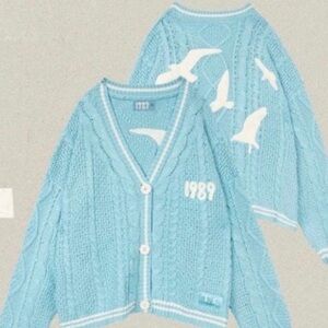 Taylor Swift 1989 Taylor’s Version Blue Seagull Cable Knit Cardigan Sweater